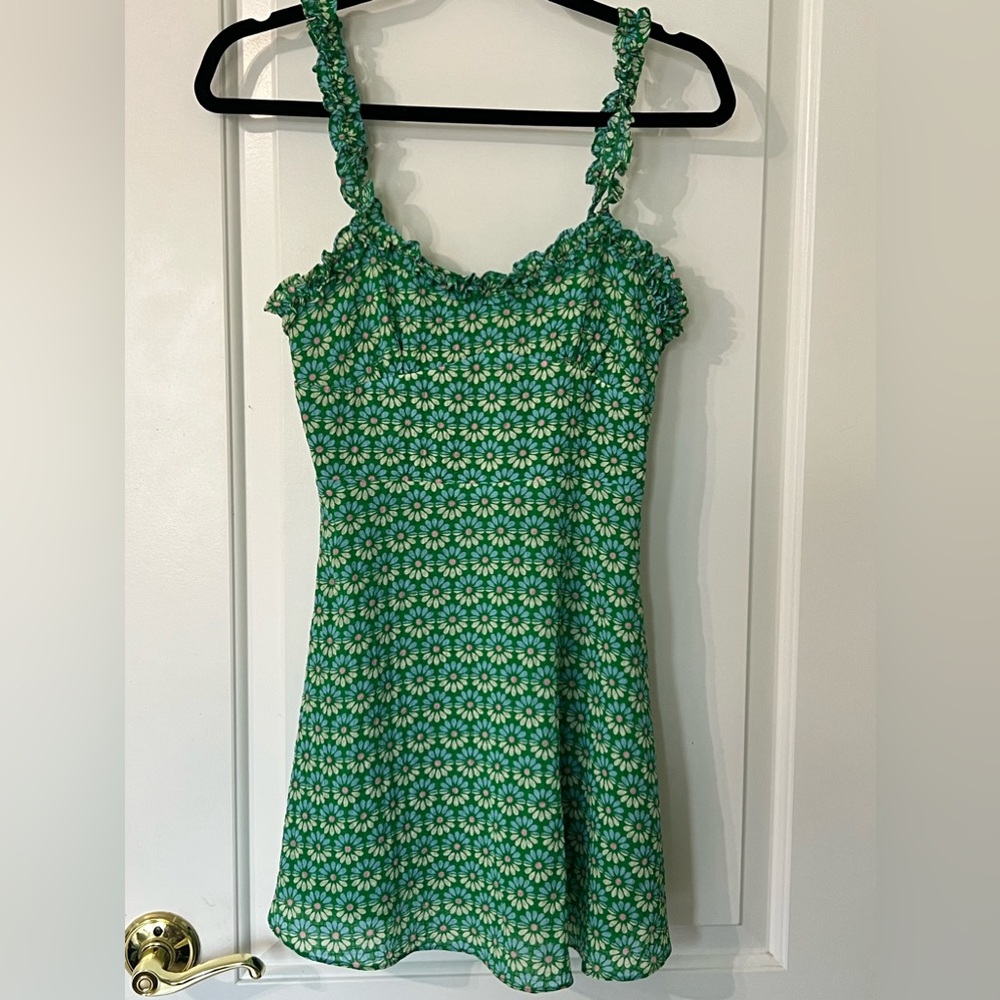 Zara Green Floral Mini Dress